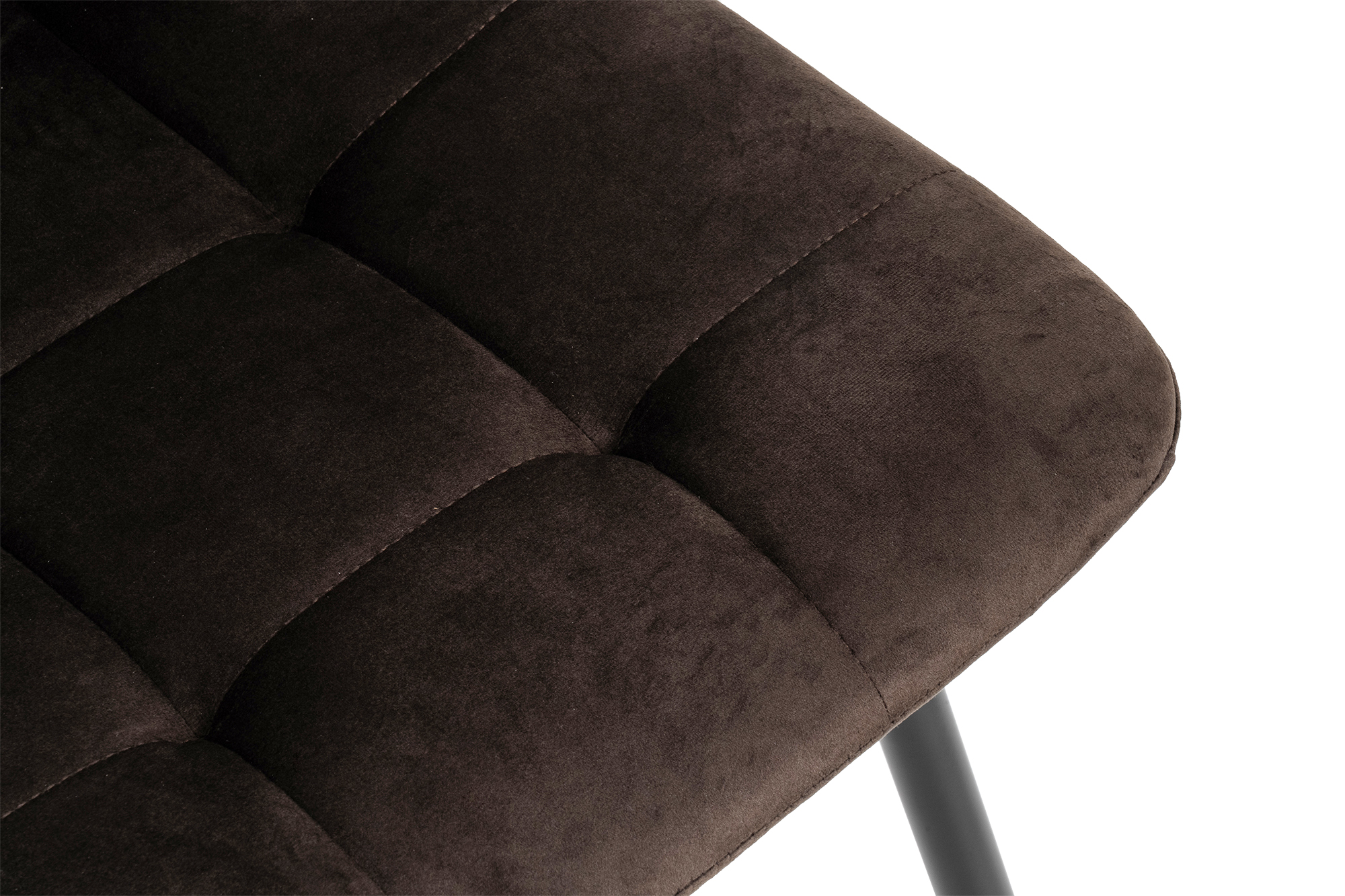 Jídelní židle hnědá samet látka černá podnož VJZ100H-M