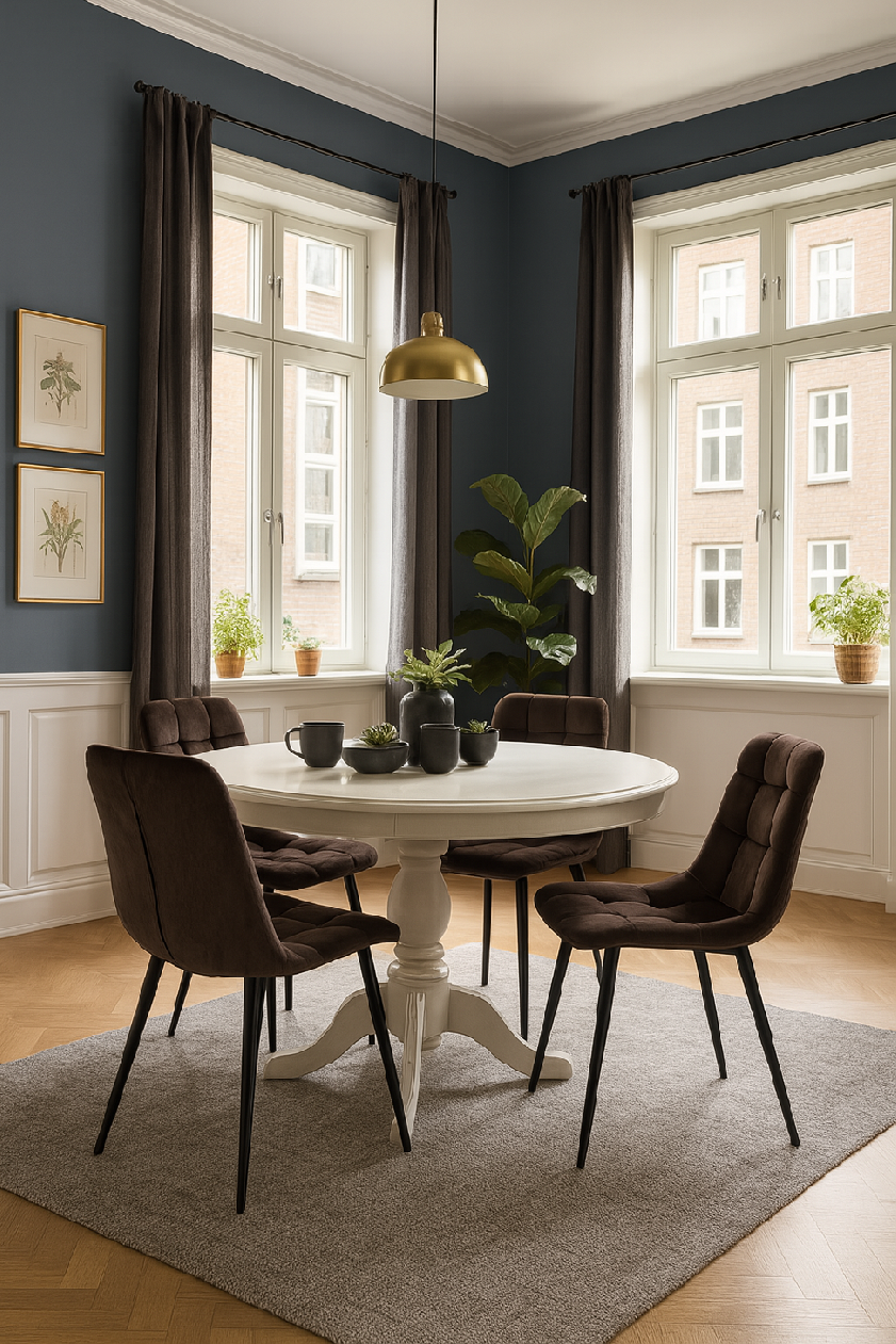 Jídelní židle hnědá samet látka černá podnož VJZ100H-M