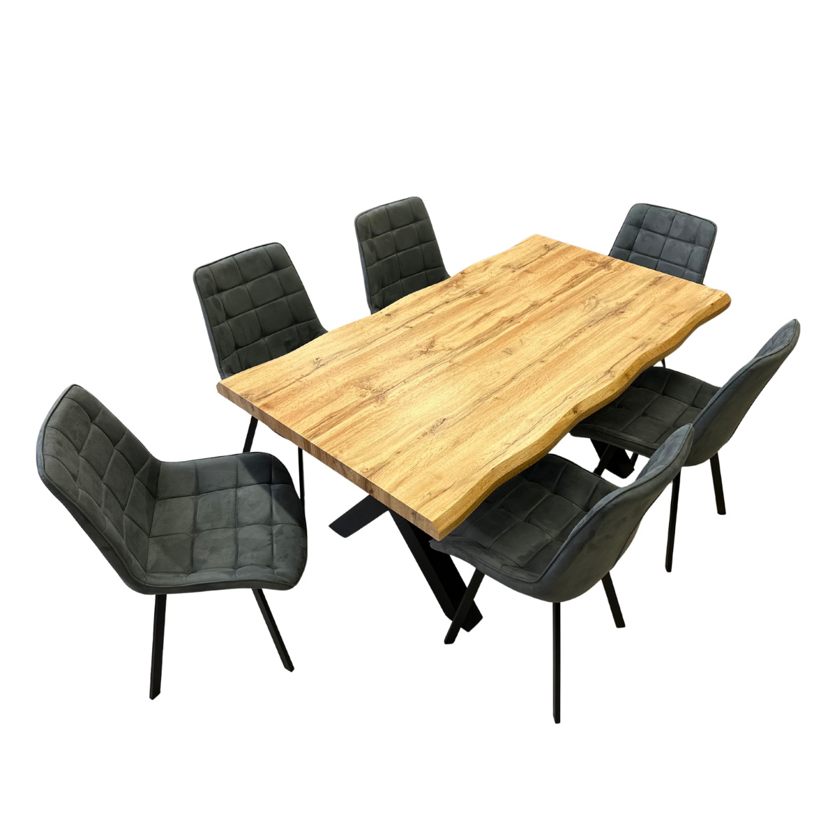 Židle jídelní šedá látka v dekoru broušené kůže AJZ130S