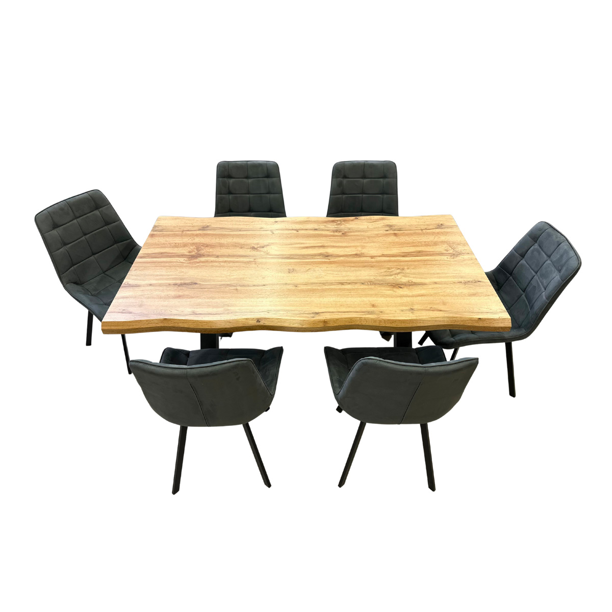 Jídelní set pro 6 osob 160x90 cm dub-šedá VJS116-61S