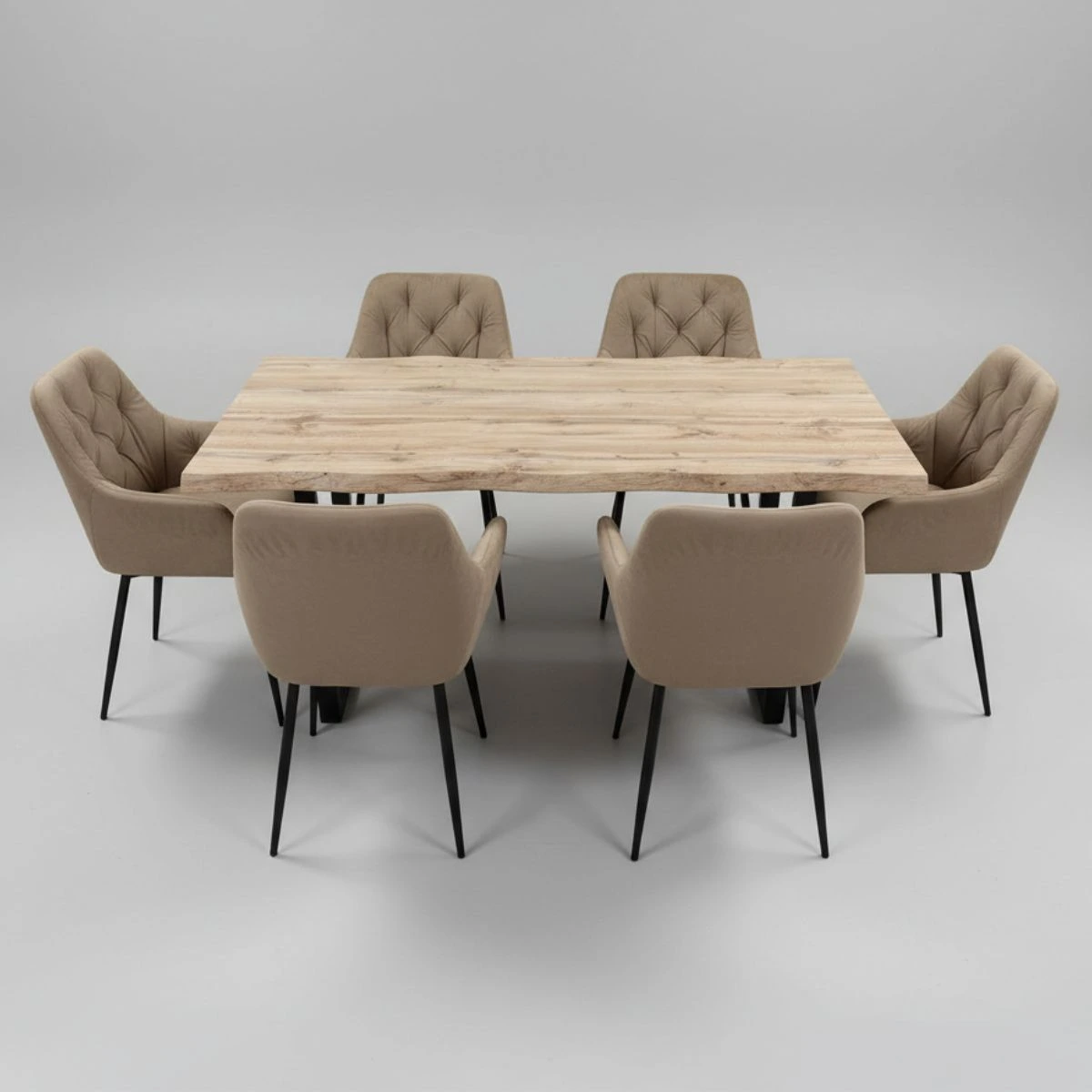 Jídelní set 6+1 140x90 cm dub, béžová VJS136-6BE