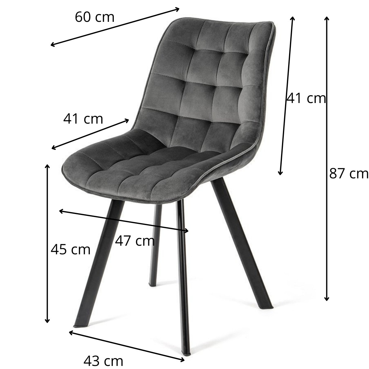 Jídelní set pro 4 osoby 140x90 cm dub, šedá samet VJS114-41S-S