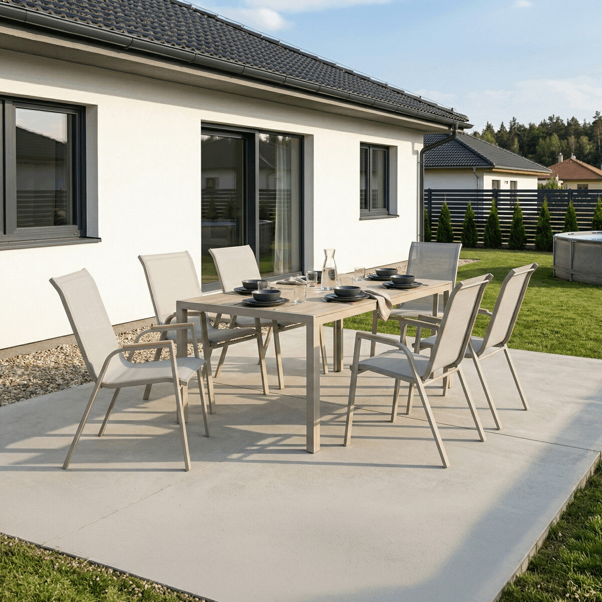 Zahradní stůl 150x89 cm béžový AZS135S